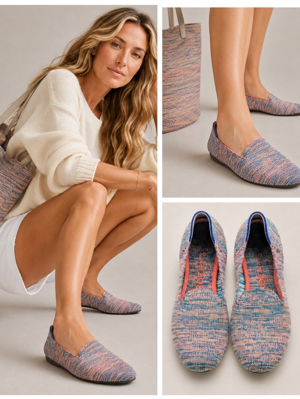 Rothy’s The Loafer Multicolor Knit Slip-On Flats Women’s Size 8 EUC  S4133